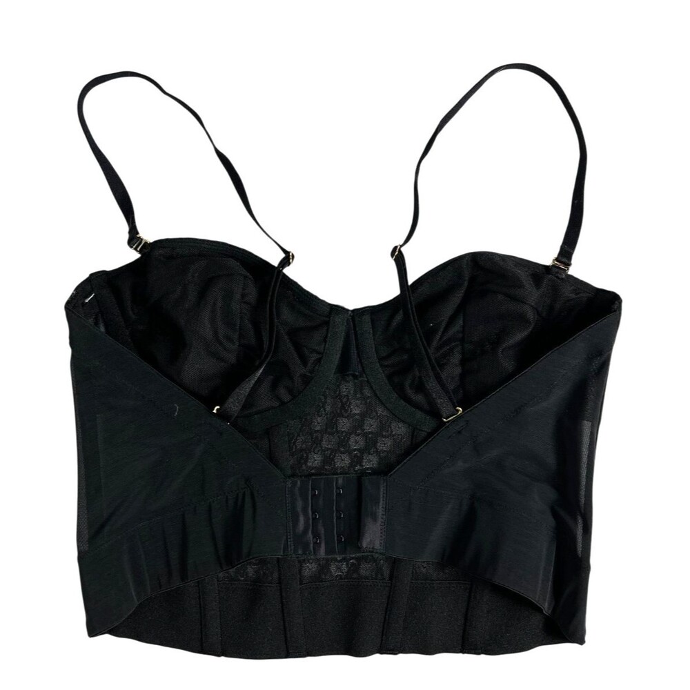 Victoria's Secret Black Very Sexy VS Archives Monogram Corset Bra Top Size 34C - Picture 3 of 13